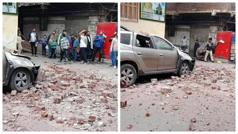 مصر – حادث تصادم سيارة نتيجة انهيار أجزاء من عقار غرب الإسكندرية