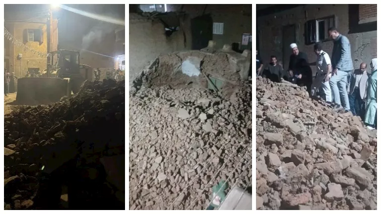 “وقع فجأة”.. انهيار ضريح بدنشواي في المنوفية وبدء رفع الأنقاض (صور)