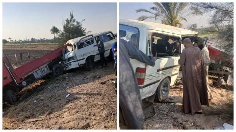 إصابة 4 أشخاص في حادث تصادم ببني سويف