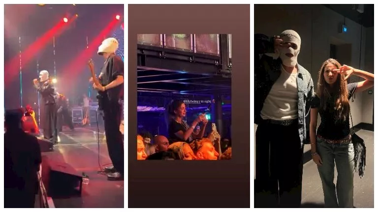 لي لي أحمد حلمي مع تووليت في كواليس حفله الأخير 