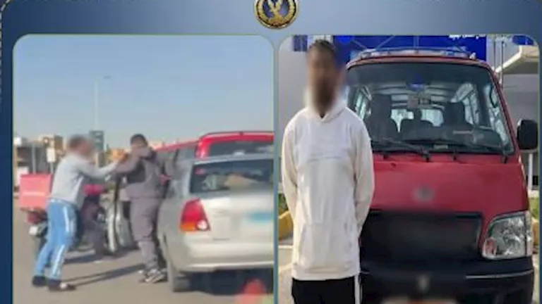 سقوط سائق ميكروباص اعتدى على مواطن بالقاهرة