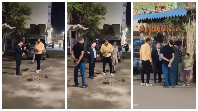 بالصور.. النيابة تعاين موقع واقعة إطلاق النار على مواطنين بأبنوب