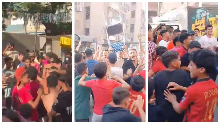 شباب المنيا يحتفلون بصعود المنتخب لدور الـ32 بكأس العالم