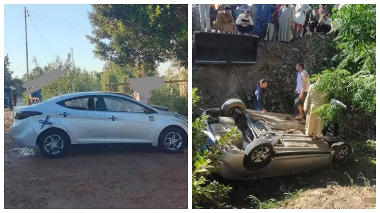 إنقاذ ثلاثة أشخاص من انقلاب في المنوفية