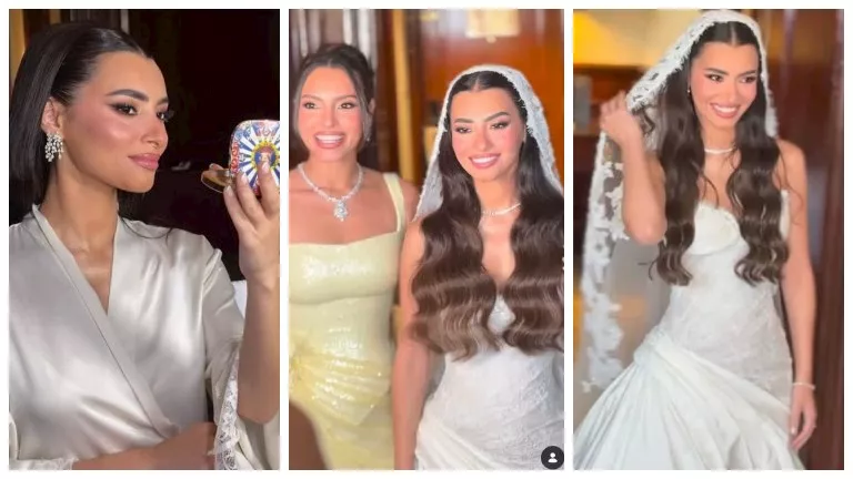 أجواء الفرح والزغاريد في زفاف فرح نوفل