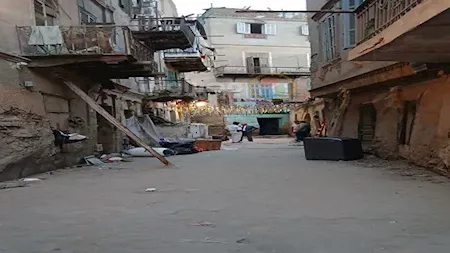 انهيار جزئي لعقار في روض الفرج بسبب الزلزال