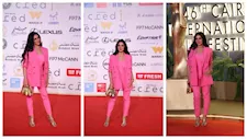 "بدلة بينك".. سامية طرابلسي تتألق في مهرجان القاهرة السينمائي
