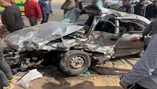 السيارة انفجرت والجثث تفحمت.. 4 وفيات ومصابان في حادث مروع بالمنيا