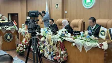 رئيس "شباب النواب" يشارك عضو لجنة الحكم في مناقشة رسالة ماجستير 