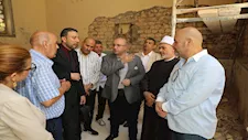 محافظ بني سويف يتابع أعمال تطوير مسجد السيدة حورية - صور