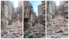 انشطر نصفين.. انهيار جزئي لعقار في حي الجمرك بالإسكندرية (صور) 