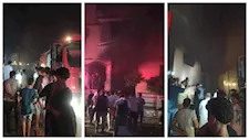 حريق يلتهم مصنع ملابس في كفر الشيخ -صور  
