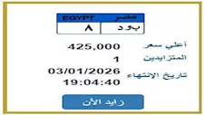 لوحة مميزة بسعر 425 ألف جنيه على بوابة مرور مصر.. ومزايد واحد حتى الآن