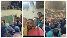 "محدش هيشيل عيالي غيري".. انهيار أب يحمل نعوش أطفاله الأربعة وزوجته بالمنوفية -صور