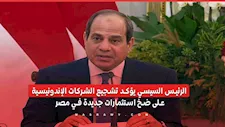 الرئيس السيسي يؤكد تشجيع الشركات الإندونيسية على ضخ استثمارات جديدة في مصر