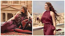 صور| نسرين طافش بـ"كروب توب" على ظهر "جمل" بالأردن والجمهور يعلق