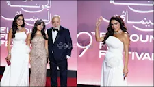 بالصور| أشرف زكي وروجينا يحضران بصحبة ابنتهما مريم فيلم البارح العين ما نامت 