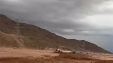 لحظة تدفق السيول الجارفة في وادي وتير بجنوب سيناء