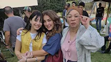 كندة علوش تنشر 17 صورة من كواليس مسلسل خمسين/خمسين