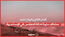 البحر هائج والرياح تشتد.. مشاهد مثيرة لحالة الطقس في الإسكندرية