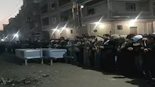 وداع حزين في 'العزبة البيضاء'.. تشييع جثماني السيدة ونجلها ضحيتي الذبح بكفر الشيخ -صور 