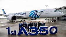 مصر للطيران تستقبل أول طائرة إيرباص A350-900 وتنضم رسميًا لأسطول الناقل