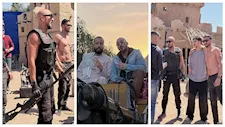 حسام الحسيني مع فرنش مونتانا في كواليس فيلمهما الجديد