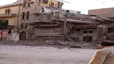 انهيار جزئي لمنزل فى مدينة المنيا -صور 