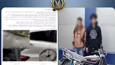 تحت تأثير الكحول.. شخصان على دراجة يحطمان سيارة ويهربان عكس الطريق بالقاهرة