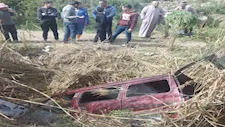بالأسماء.. إصابة 6 أشخاص في انقلاب سيارتين بترعة على زراعي البحيرة