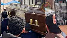 صور.. تشييع جثمان زوج الفنانة نور من كنيسة القديس كيرلس بمصر الجديدة 