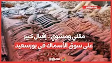 مقلي ومشوي.. إقبال كبير على سوق الأسماك في بورسعيد