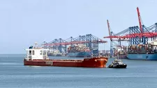 ميناء شرق بورسعيد يستقبل أكبر سفينة صب جاف 