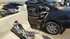 إصابة سيدة في تصادم سيارة برصيف محور 26 يوليو