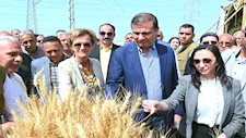 بالصور-  وزير الزراعة ووفد أوروبي يشهدان احتفالية ميكنة حصاد القمح بالبحيرة