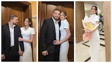 بـ "بوكيه ورد وفستان أبيض"..ملك أحمد زاهر تظهر مع خطيبها والجمهور يعلق