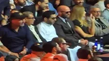 عمرو دياب مع تركي آل الشيخ وجيسون ستاثام في نزال "Glory in Giza"