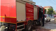 الصور الأولى من موقع حريق خلف مجمع مستشفيات ميت خلف بالمنوفية
