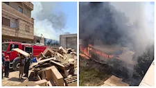 حريق بمزرعة دواجن وورشة نجارة في بنها