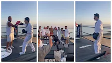 بالصور| أحمد داود يتدرب على الملاكمة في كواليس فيلم الكراش