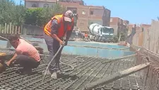 لفك الاختناقات المرورية.. صب كوبري البحر اليوسفي بالمنيا يقترب من الانتهاء