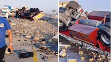 6 مصابين في تصادم ميكروباص وسيارة نقل على الطريق الإقليمي بالشرقية