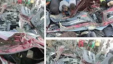 "عجنت السوزوكي بالركاب".. انقلاب تريلا محملة بالطوب على سيارتين أعلى الطريق الدائري
