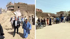 انهار حائط الجيران فوقهما.. إصابة مواطن وابنته الرضيعة في بني سويف