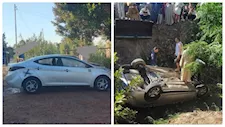 "العربية وقعت في الترعة".. إنقاذ 3 أشخاص من حادث انقلاب بالمنوفية (صور)