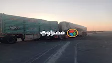 إصابة شخصين في تصادم سيارتين نقل ثقيل على الصحراوي الغربي بأسيوط