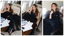"فستان أسود جذاب".. نيللي كريم تخطف الأنظار بإطلالة أنيقة داخل طائرة خاصة