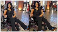 نرمين ماهر على كرسي متحرك في أحدث ظهور على السوشيال ميديا