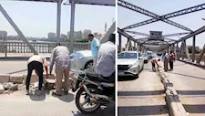 بالصور- تحرك عاجل لإصلاح تلفيات كوبري كفر الجزار في بنها