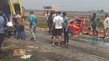 إصابة 12 شخصًا بينهم أطفال في انقلاب سيارة عمال بكفر الشيخ